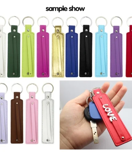 Leather Bright Color Keychain