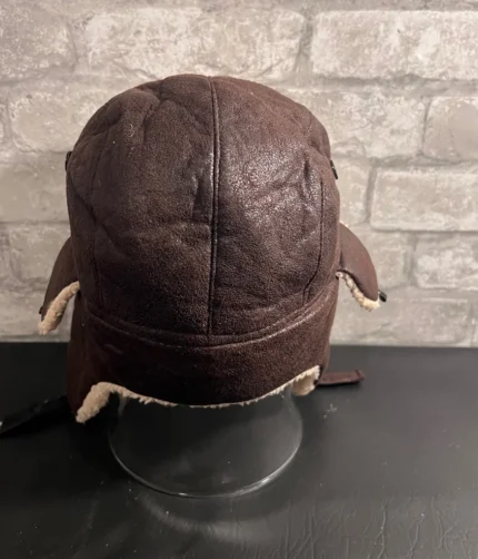 Brown Leather Baby Bear Cap