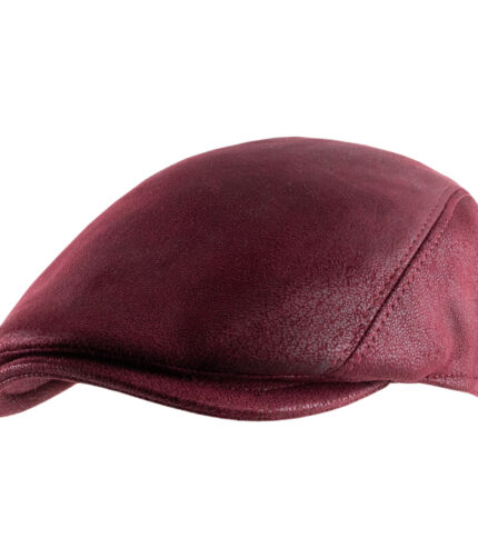 Men Marron Leather Cap