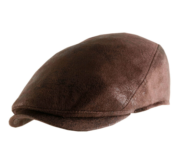 Men Brown Leather Cap