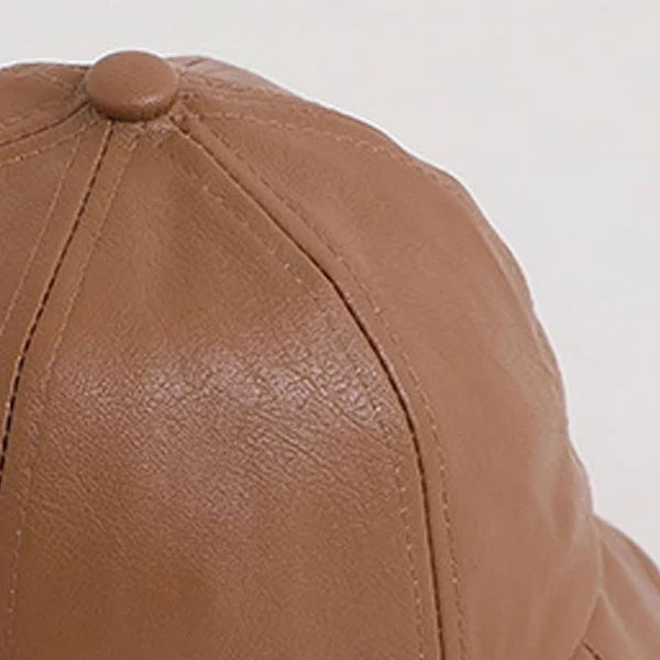 Brown Leather Baby Cap