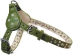 Gava Green Leather Dog Harness