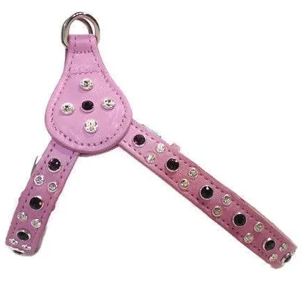 Pink Leather Dog Harness