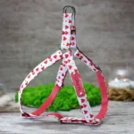 Heart Printed Leather Dog Harness