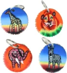 4 Pack Leather Safari Keychain