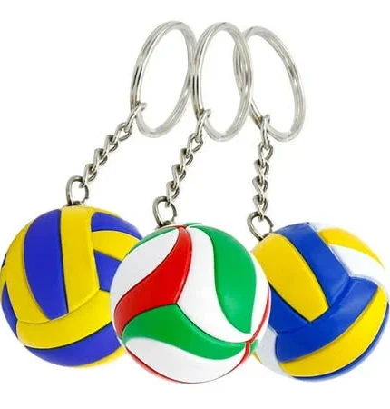 4 Pack Leather Volleyball Keychain