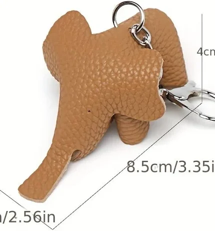 4 Pack Leather Elephant Keychain