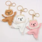 4 Pack Leather Bear Keychain