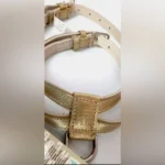 Golden Leather Dog Harness
