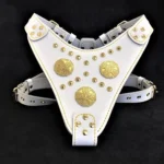 White Leather Dog Harness