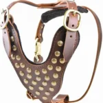 Light Brown Leather Dog Harness