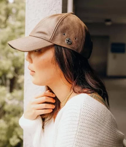 Brown Leather BaseBall Cap