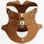 Sandy Brown Leather Dog Harness